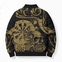 New Zealand Darts Bomber Puffer Jacket Skull In Dart We Trust Maori Pattern - Polynesian Pride
