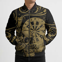 New Zealand Darts Bomber Puffer Jacket Skull In Dart We Trust Maori Pattern - Polynesian Pride