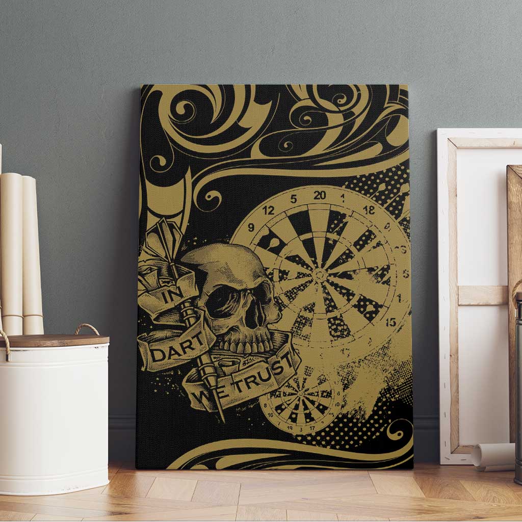 New Zealand Darts Canvas Wall Art Skull In Dart We Trust Maori Pattern - Polynesian Pride