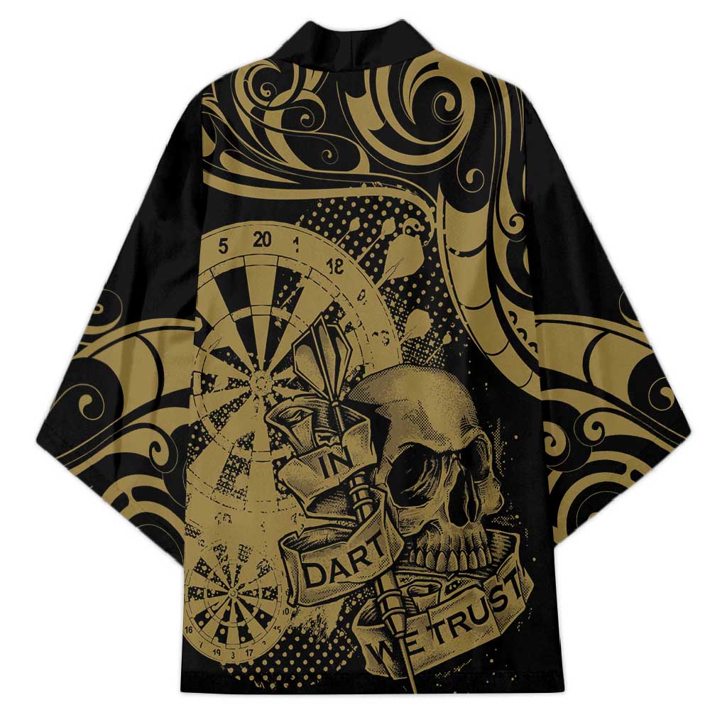 New Zealand Darts Kimono Skull In Dart We Trust Maori Pattern - Polynesian Pride
