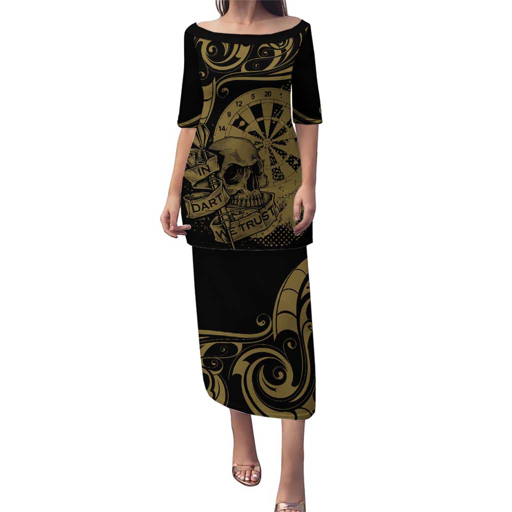 New Zealand Darts Puletasi Skull In Dart We Trust Maori Pattern - Polynesian Pride