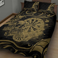 New Zealand Darts Quilt Bed Set Skull In Dart We Trust Maori Pattern - Polynesian Pride
