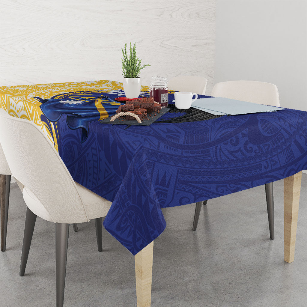 Nauru Angam Day Tablecloth Naoero Frigatebird With Flag Proud LT14 - Polynesian Pride