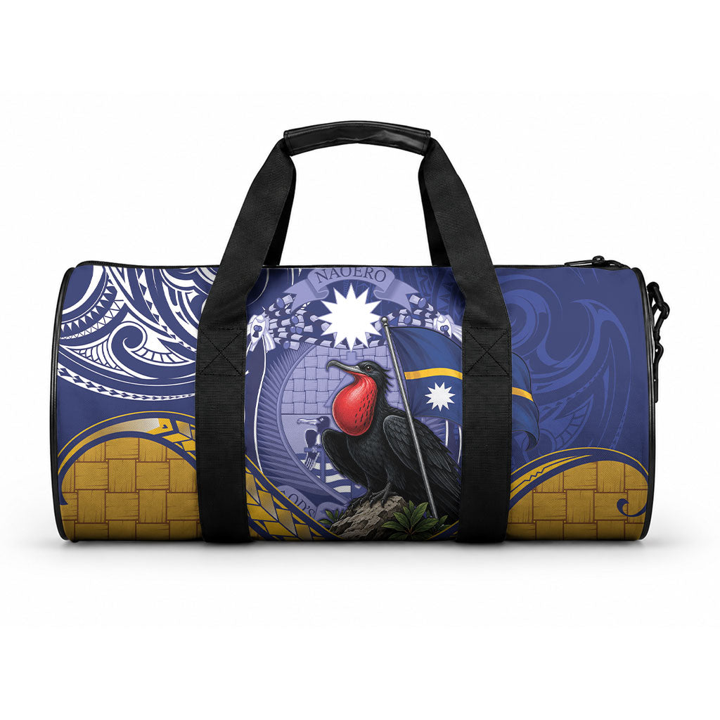 Magnificent Frigatebird Nauru Duffle Bag Pandanus Weaving Polynesian Pattern LT14 One size Blue - Polynesian Pride