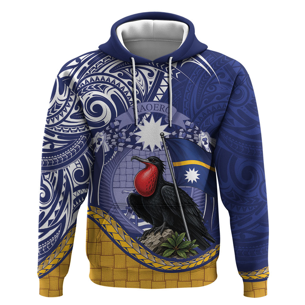 Magnificent Frigatebird Nauru Hoodie Pandanus Weaving Polynesian Pattern