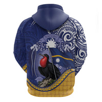 Magnificent Frigatebird Nauru Hoodie Pandanus Weaving Polynesian Pattern LT14 - Polynesian Pride