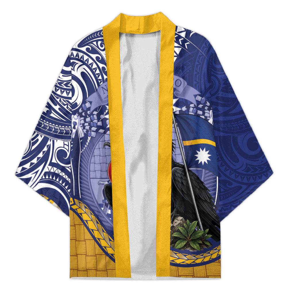 Magnificent Frigatebird Nauru Kimono Pandanus Weaving Polynesian Pattern LT14 Unisex Blue - Polynesian Pride