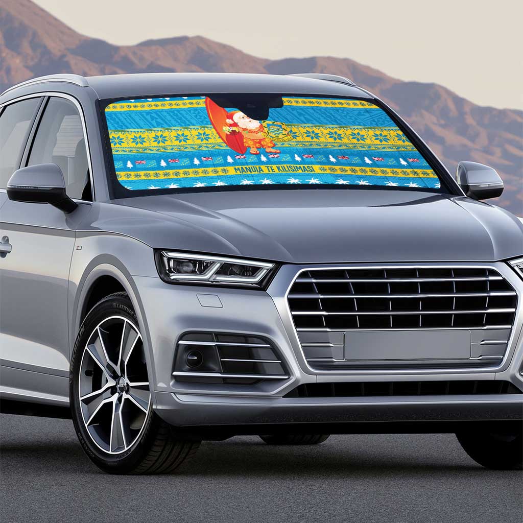 Tuvalu Christmas Auto Sun Shade Cute Santa Manuia te Kilisimasi - Polynesian Pride