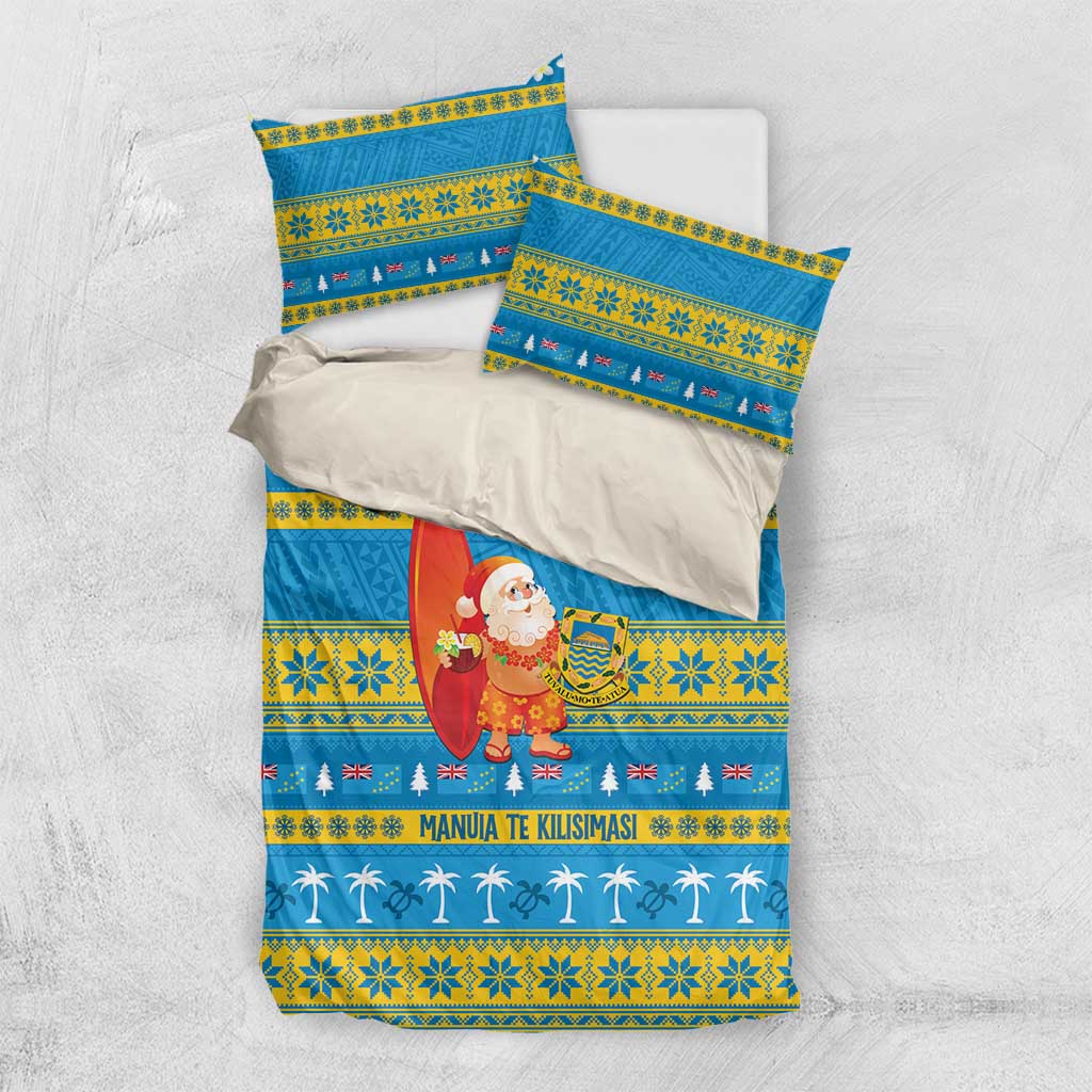 Tuvalu Christmas Bedding Set Cute Santa Manuia te Kilisimasi - Polynesian Pride