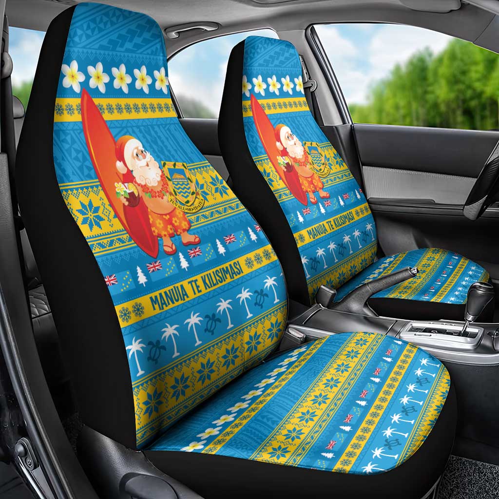 Tuvalu Christmas Car Seat Cover Cute Santa Manuia te Kilisimasi - Polynesian Pride