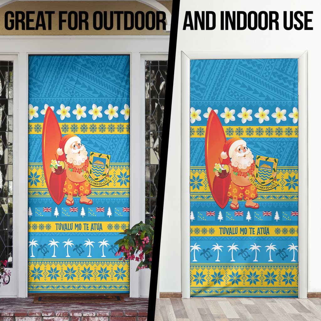 Tuvalu Christmas Door Cover Cute Santa Manuia te Kilisimasi - Polynesian Pride