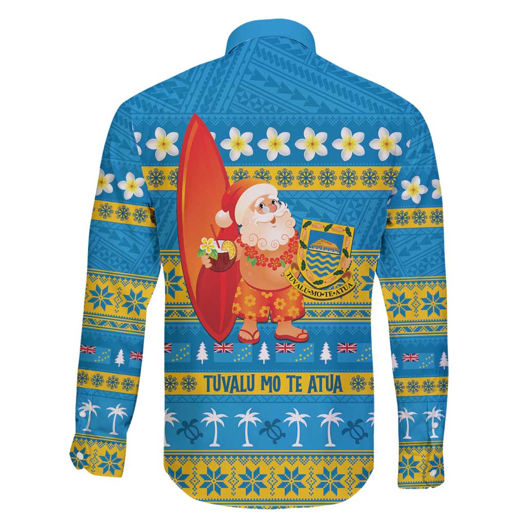 Tuvalu Christmas Family Matching Summer Maxi Dress and Hawaiian Shirt Cute Santa Manuia te Kilisimasi - Polynesian Pride