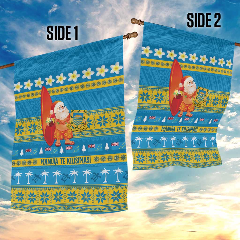 Tuvalu Christmas Garden Flag Cute Santa Manuia te Kilisimasi - Polynesian Pride