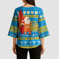 Tuvalu Christmas Kimono Sleeve Blouse Cute Santa Manuia te Kilisimasi LT14 - Polynesian Pride