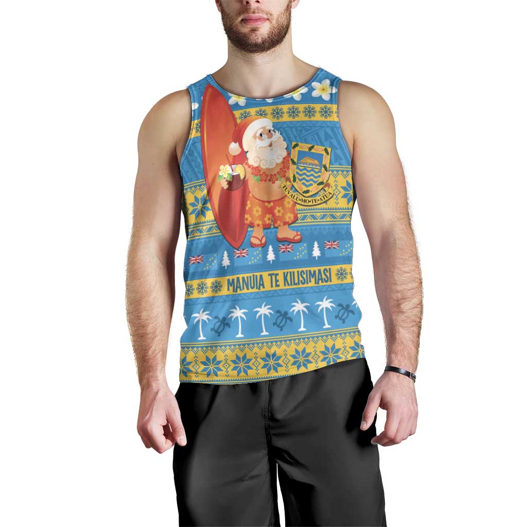 Tuvalu Christmas Men Tank Top Cute Santa Manuia te Kilisimasi LT14 - Polynesian Pride