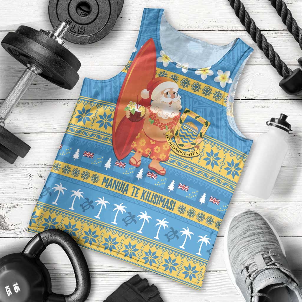 Tuvalu Christmas Men Tank Top Cute Santa Manuia te Kilisimasi LT14 - Polynesian Pride