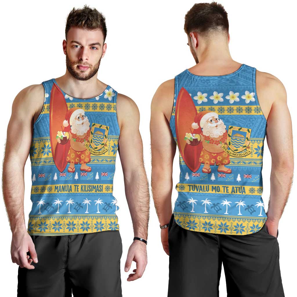 Tuvalu Christmas Men Tank Top Cute Santa Manuia te Kilisimasi LT14 - Polynesian Pride