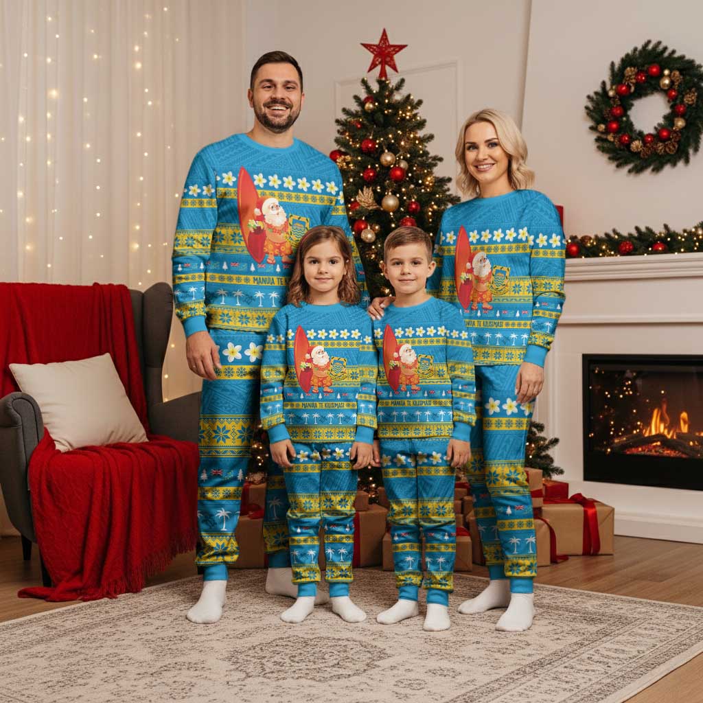 Tuvalu Christmas Pajama Set Cute Santa Manuia te Kilisimasi - Polynesian Pride