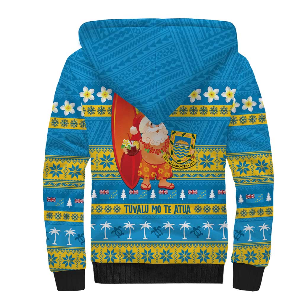 Tuvalu Christmas Sherpa Hoodie Cute Santa Manuia te Kilisimasi LT14 - Polynesian Pride