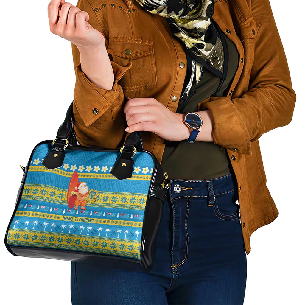 Tuvalu Christmas Shoulder Handbag Cute Santa Manuia te Kilisimasi - Polynesian Pride