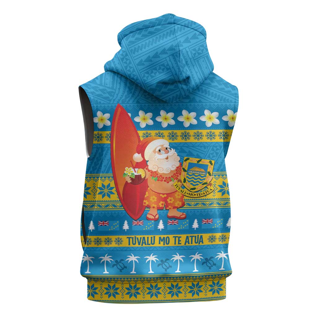 Tuvalu Christmas Sleeveless Zip Hoodie Cute Santa Manuia te Kilisimasi LT14 - Polynesian Pride