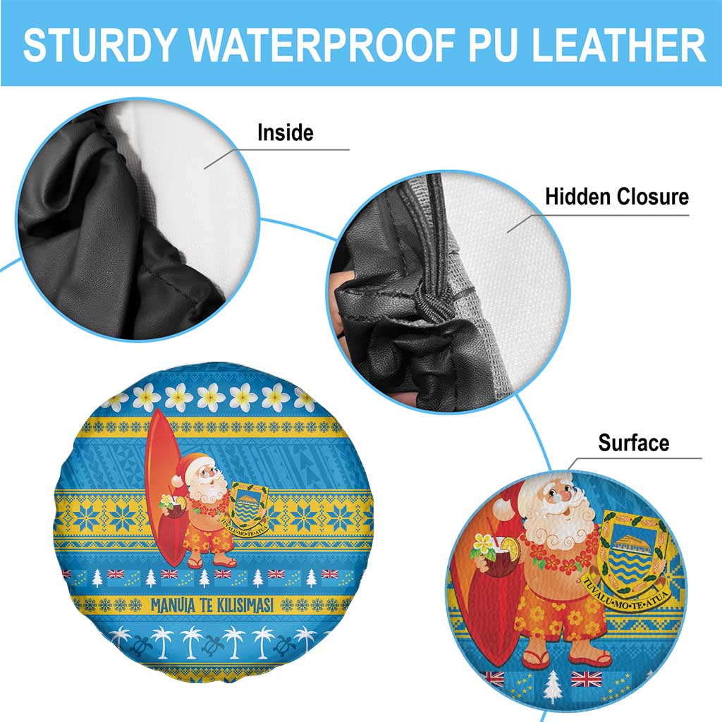 Tuvalu Christmas Spare Tire Cover Cute Santa Manuia te Kilisimasi - Polynesian Pride