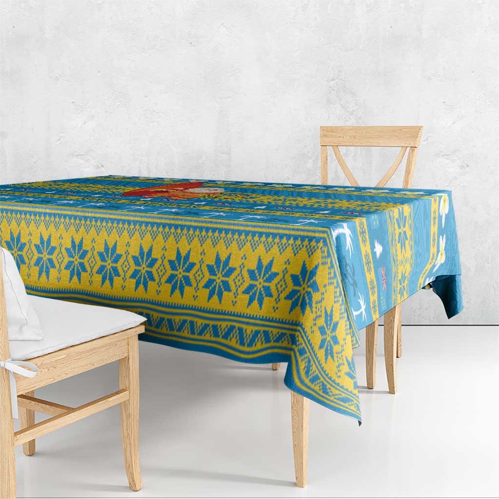 Tuvalu Christmas Tablecloth Cute Santa Manuia te Kilisimasi LT14 - Polynesian Pride