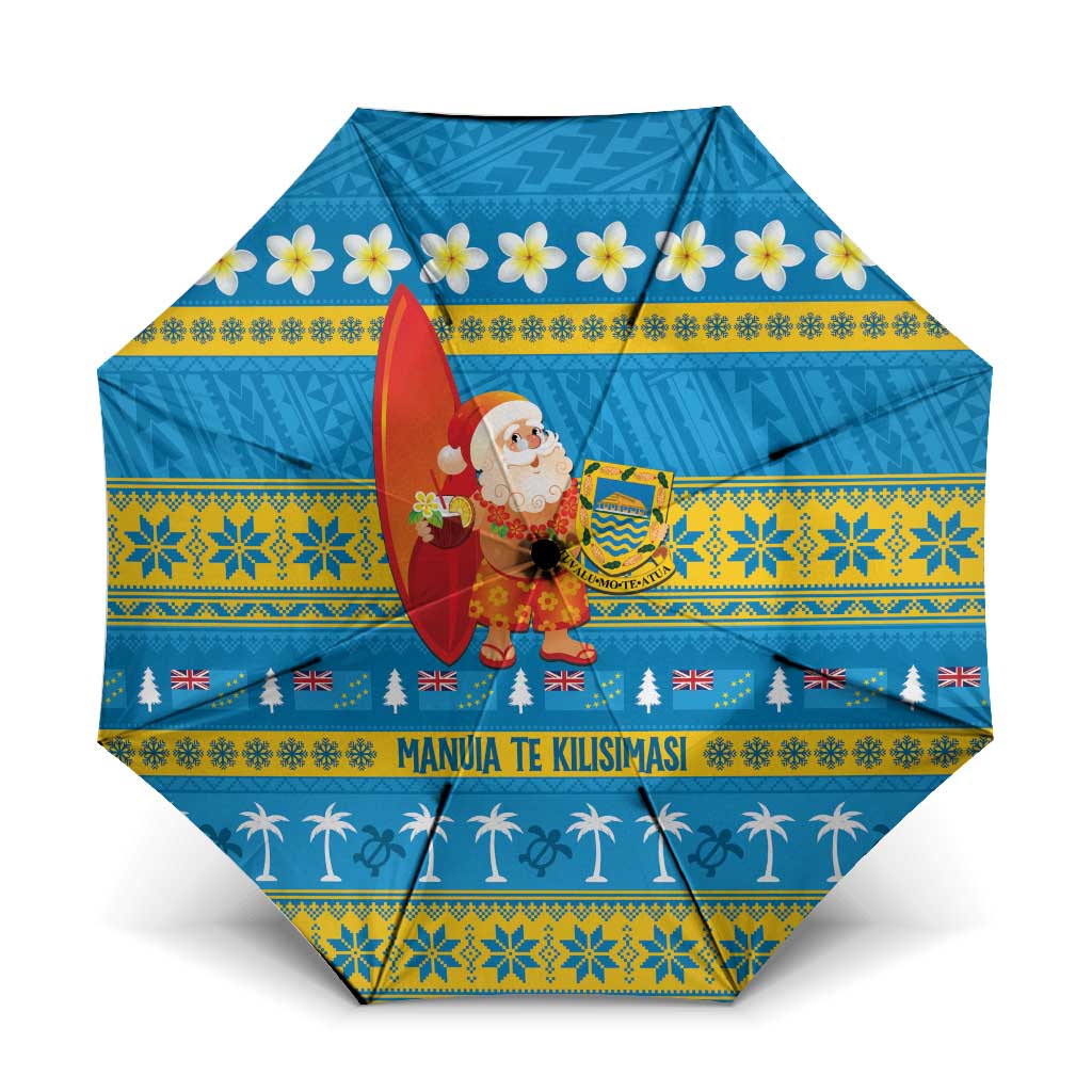 Tuvalu Christmas Umbrella Cute Santa Manuia te Kilisimasi - Polynesian Pride