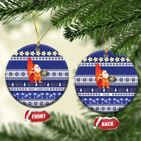 Nauru Christmas Ceramic Ornament Cute Santa Coat Of Arms Merry Xmas - Polynesian Pride