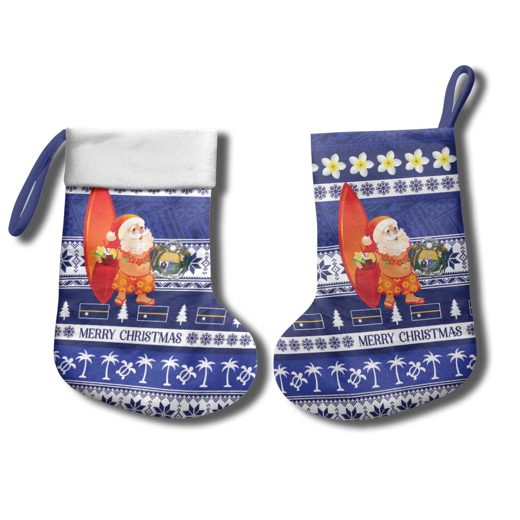 Nauru Christmas Stocking Cute Santa Coat Of Arms Merry Xmas LT14 - Polynesian Pride