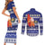 Nauru Christmas Couples Matching Short Sleeve Bodycon Dress and Long Sleeve Button Shirt Cute Santa Coat Of Arms Merry Xmas - Polynesian Pride