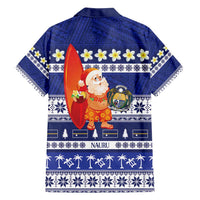 Nauru Christmas Family Matching Summer Maxi Dress and Hawaiian Shirt Cute Santa Coat Of Arms Merry Xmas - Polynesian Pride
