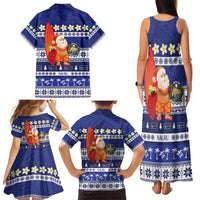 Nauru Christmas Family Matching Tank Maxi Dress and Hawaiian Shirt Cute Santa Coat Of Arms Merry Xmas LT14 - Polynesian Pride