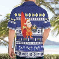 Nauru Christmas Hawaiian Shirt Cute Santa Coat Of Arms Merry Xmas - Polynesian Pride