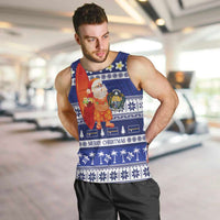 Nauru Christmas Men Tank Top Cute Santa Coat Of Arms Merry Xmas LT14 Navy Blue - Polynesian Pride