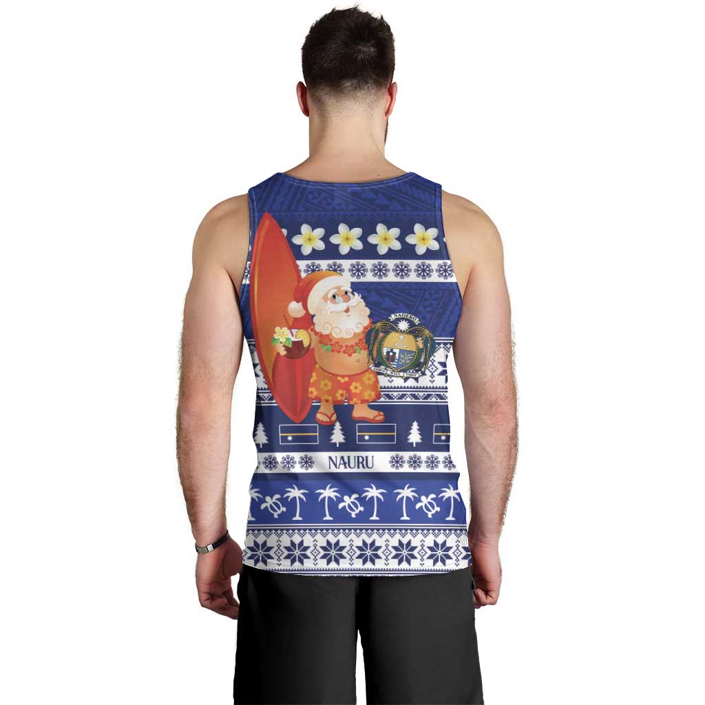 Nauru Christmas Men Tank Top Cute Santa Coat Of Arms Merry Xmas LT14 - Polynesian Pride