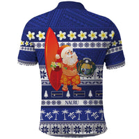Nauru Christmas Polo Shirt Cute Santa Coat Of Arms Merry Xmas LT14 - Polynesian Pride