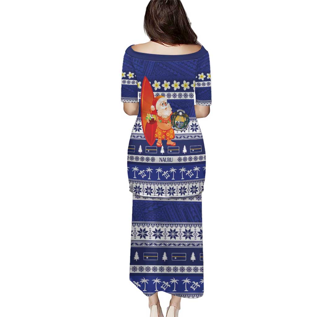 Nauru Christmas Puletasi Cute Santa Coat Of Arms Merry Xmas LT14 - Polynesian Pride