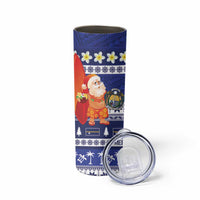 Nauru Christmas Skinny Tumbler Cute Santa Coat Of Arms Merry Xmas - Polynesian Pride