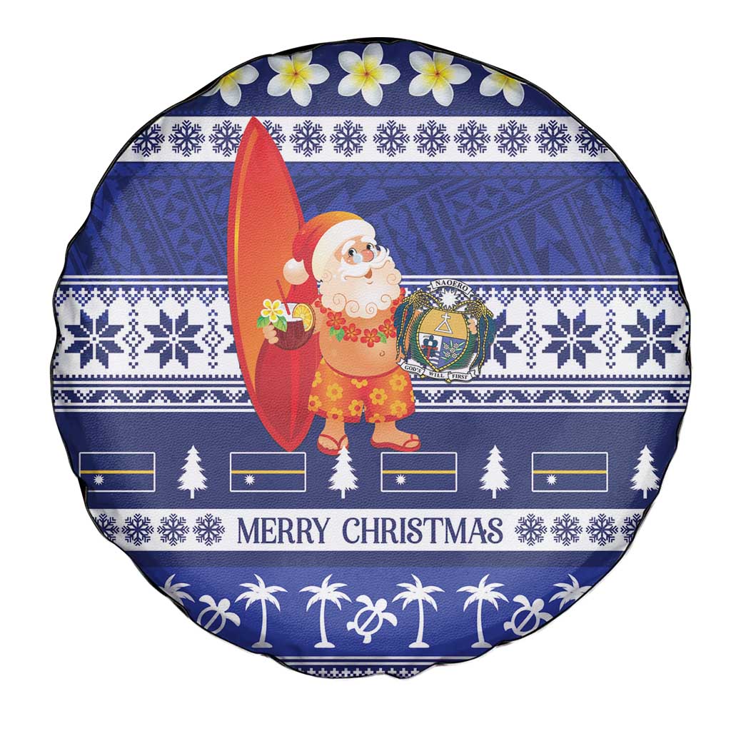 Nauru Christmas Spare Tire Cover Cute Santa Coat Of Arms Merry Xmas LT14 - Polynesian Pride