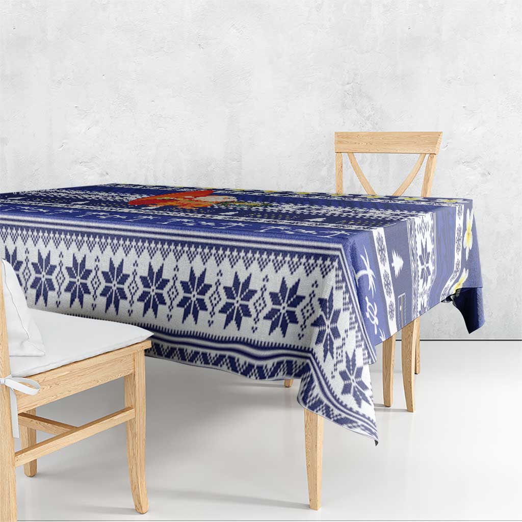 Nauru Christmas Tablecloth Cute Santa Coat Of Arms Merry Xmas LT14 - Polynesian Pride