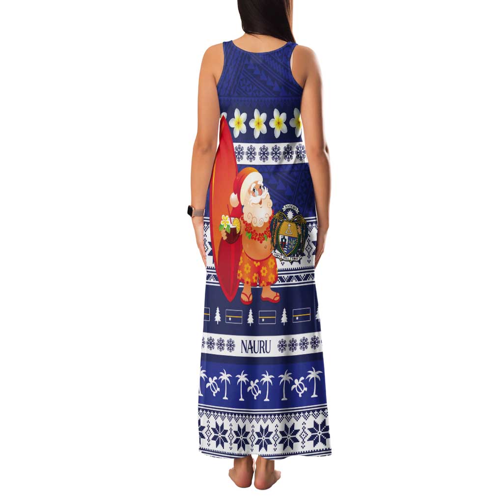 Nauru Christmas Tank Maxi Dress Cute Santa Coat Of Arms Merry Xmas LT14 - Polynesian Pride