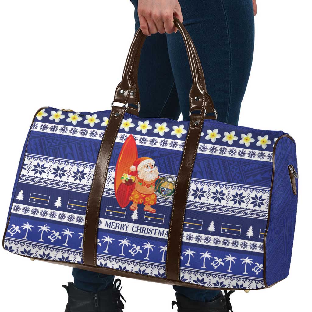Nauru Christmas Travel Bag Cute Santa Coat Of Arms Merry Xmas - Polynesian Pride
