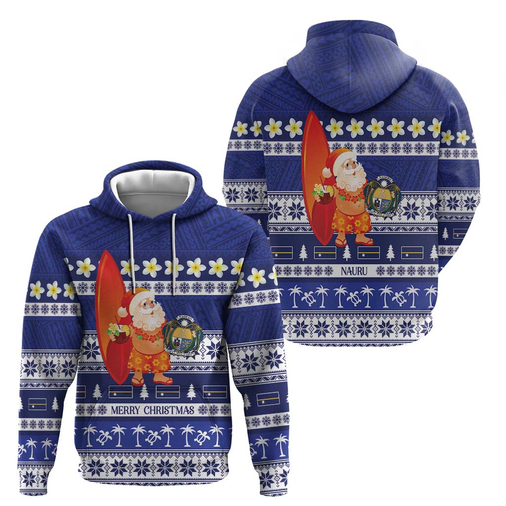 Nauru Christmas Zip Hoodie Cute Santa Coat Of Arms Merry Xmas LT14 - Polynesian Pride