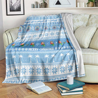 FSM Christmas Blanket Merry Xmas Federated States of Micronesia LT14 Blue - Polynesian Pride