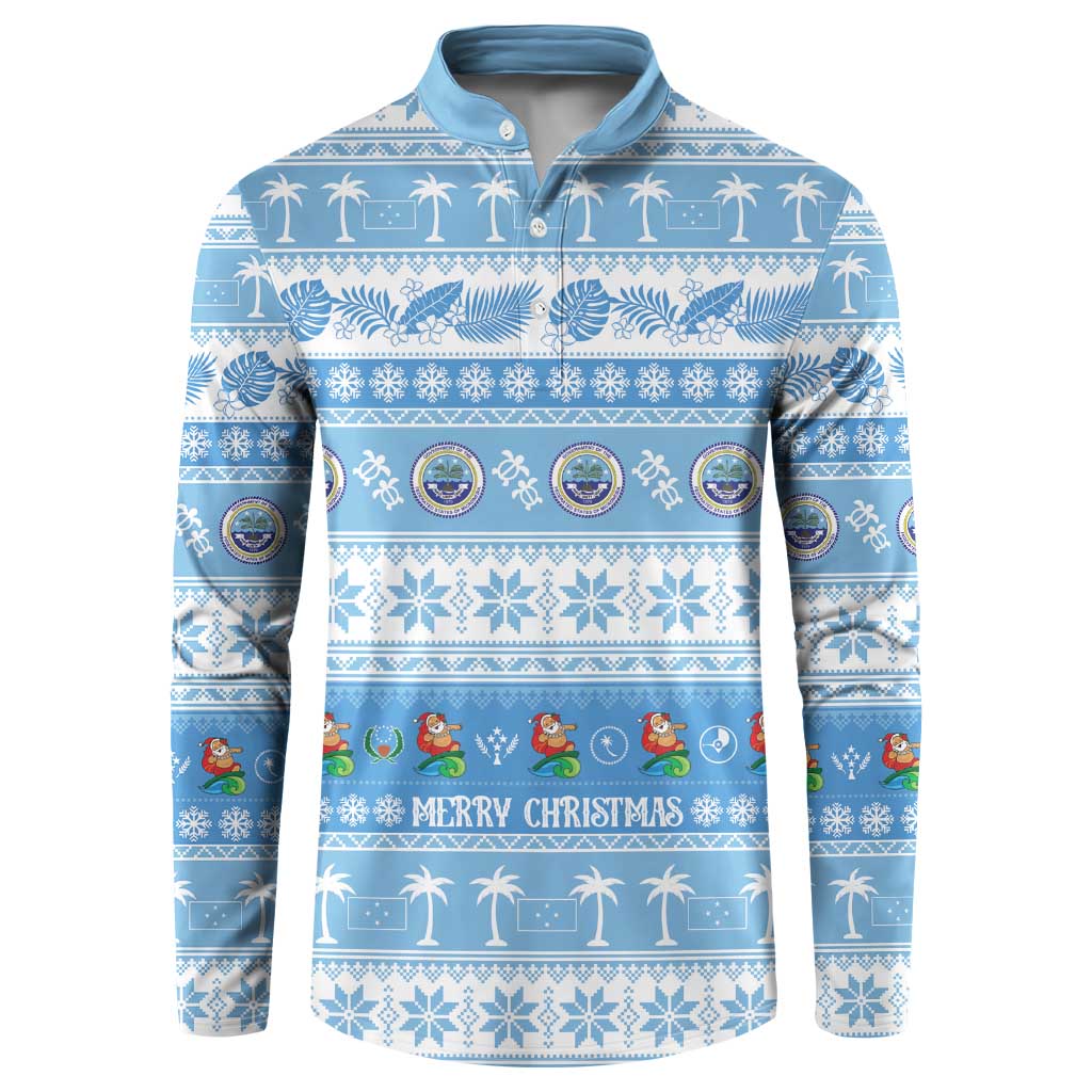FSM Christmas Button Sweatshirt Merry Xmas Federated States of Micronesia - Polynesian Pride