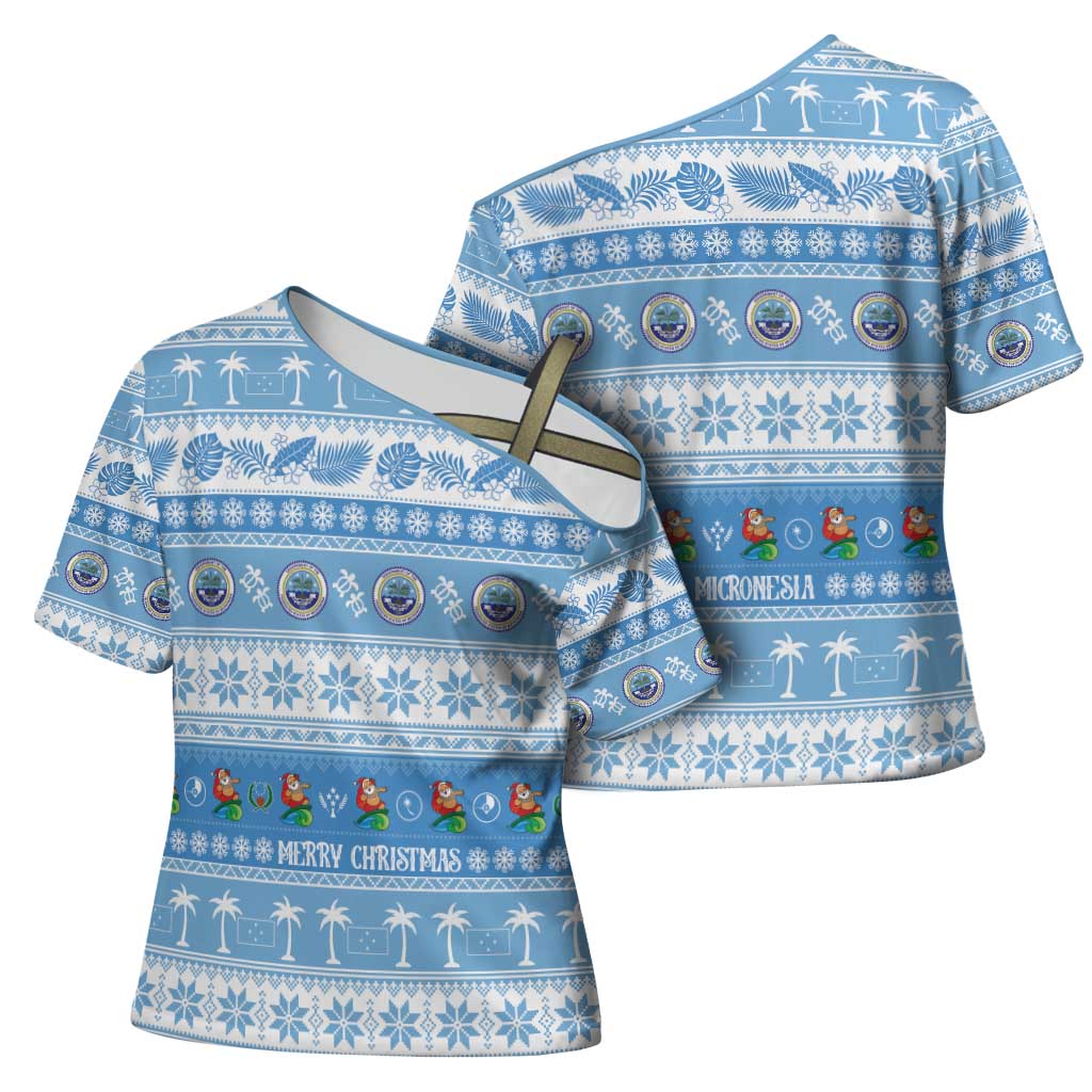FSM Christmas Cross Shoulder Shirt Merry Xmas Federated States of Micronesia LT14 - Polynesian Pride