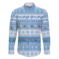FSM Christmas Family Matching Off Shoulder Short Dress and Hawaiian Shirt Merry Xmas Federated States of Micronesia - Polynesian Pride