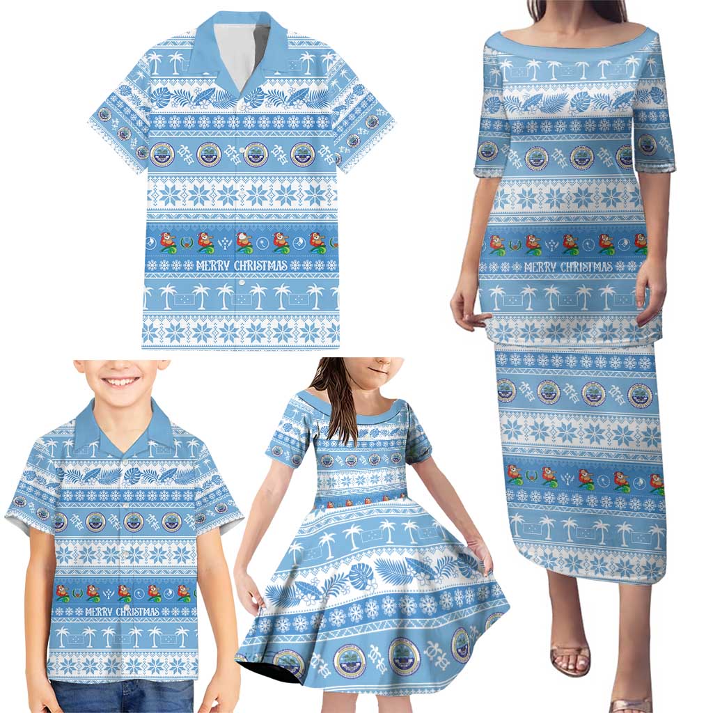FSM Christmas Family Matching Puletasi and Hawaiian Shirt Merry Xmas Federated States of Micronesia - Polynesian Pride