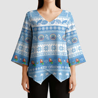 FSM Christmas Kimono Sleeve Blouse Merry Xmas Federated States of Micronesia LT14 - Polynesian Pride
